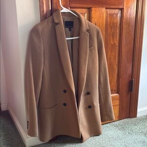 Chic Camel Double-Breasted Blazer